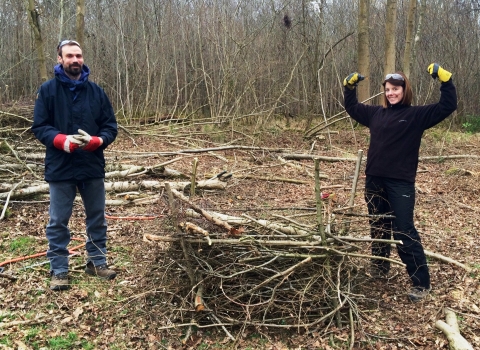 Faye brashing up Nature Force Wappenbury 